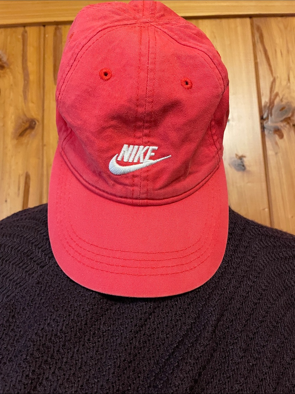 Nike Red Embroidered Swoosh Baseball Cap